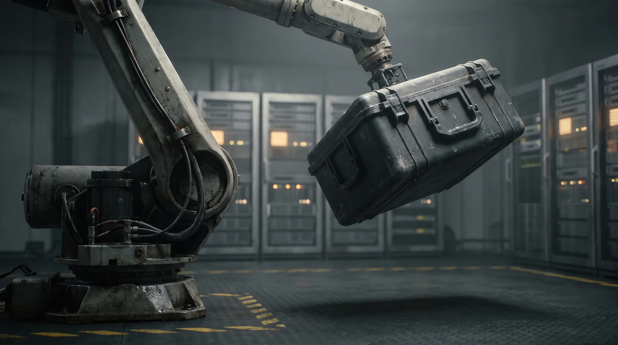 Robotic handling fixture and test equipment bay